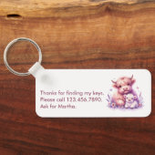 愛らしいフローラハイランドカウベイビーシャワー キーホルダー (裏面)