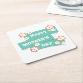 愛らしいフローラハッピーマザーズデイ |コースター スクエアペーパーコースター (アングル)