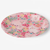 愛らしいフローラピグファーム動物フローラ女の子パーティー ペーパープレート (アングル)
