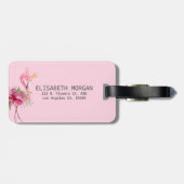 愛らしいフローラフラミンゴ ラゲッジタグ (裏面横)