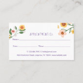 愛らしいフローラ犬と猫ペットケアサービスホワイト 予約カード (裏面)