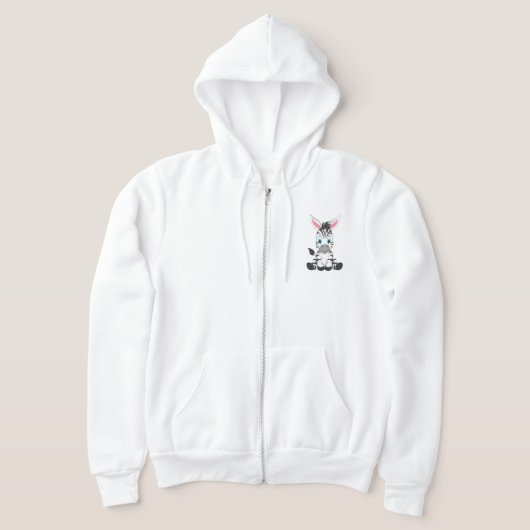 愛らしいフード:ゼブラのチャーム パーカ (レイダウン)