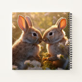 愛らしいブニーズイン春メドウデザイン ノートブック (裏面)