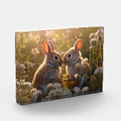 愛らしいブニーズイン春メドウデザイン フォトブロック (左)