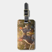 愛らしいブニーズイン春メドウデザイン ラゲッジタグ (正面縦)