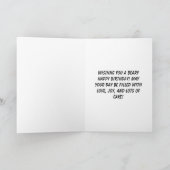 愛らしいブラウンテディベア誕生日パーティー カード (内部)