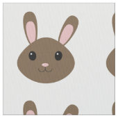 愛らしいブラウンバニー ファブリック (クローズアップ)