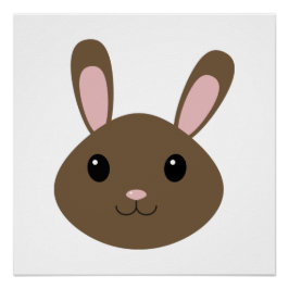 愛らしいブラウンバニー ポスター