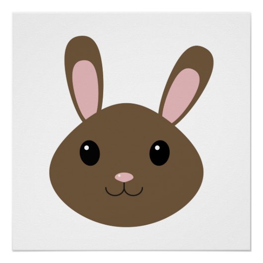 愛らしいブラウンバニー ポスター (正面)