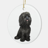 愛らしいブラックシーズー（犬）Tzu – ジャストザドッグオーナメント セラミックオーナメント (左)