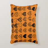 愛らしいブラックハート落書きスケッチ アクセントクッション (正面(垂直))