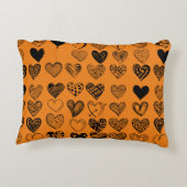 愛らしいブラックハート落書きスケッチ アクセントクッション (裏面)