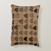 愛らしいブラックハート落書きスケッチ アクセントクッション (裏面(縦))