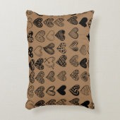 愛らしいブラックハート落書きスケッチ アクセントクッション (正面(垂直))