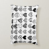 愛らしいブラックハート落書きスケッチ アクセントクッション (裏面(縦))