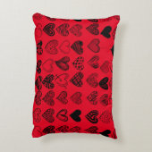 愛らしいブラックハート落書きスケッチ アクセントクッション (裏面(縦))