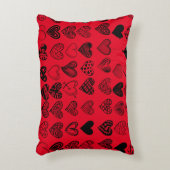 愛らしいブラックハート落書きスケッチ アクセントクッション (正面(垂直))