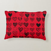 愛らしいブラックハート落書きスケッチ アクセントクッション (裏面)