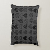 愛らしいブラックハート落書きスケッチ アクセントクッション (裏面(縦))