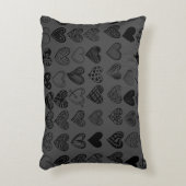 愛らしいブラックハート落書きスケッチ アクセントクッション (正面(垂直))