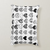 愛らしいブラックハート落書きスケッチ アクセントクッション (裏面(縦))