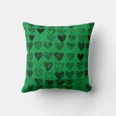 愛らしいブラックハート落書きスケッチ クッション (裏面)