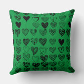 愛らしいブラックハート落書きスケッチ クッション (裏面)