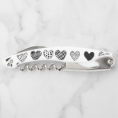 愛らしいブラックハート落書きスケッチ ソムリエナイフ (裏面)