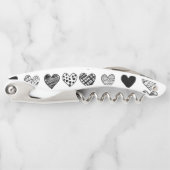 愛らしいブラックハート落書きスケッチ ソムリエナイフ (正面)