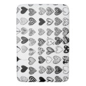 愛らしいブラックハート落書きスケッチ バスマット (正面縦)