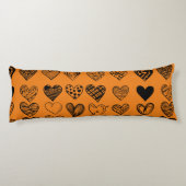 愛らしいブラックハート落書きスケッチ ボディピロー (裏面)