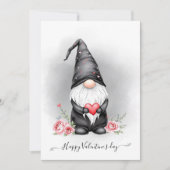 愛らしいブラック格言とピンクのハートバレンタイン シーズンカード (正面)