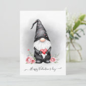 愛らしいブラック格言とピンクのハートバレンタイン シーズンカード (スタンド正面)