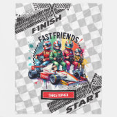 愛らしいブランケットフォーミュラ1ボーイレース誕生日 フリースブランケット (正面)