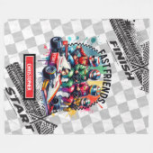 愛らしいブランケットフォーミュラ1ボーイレース誕生日 フリースブランケット (正面(横))