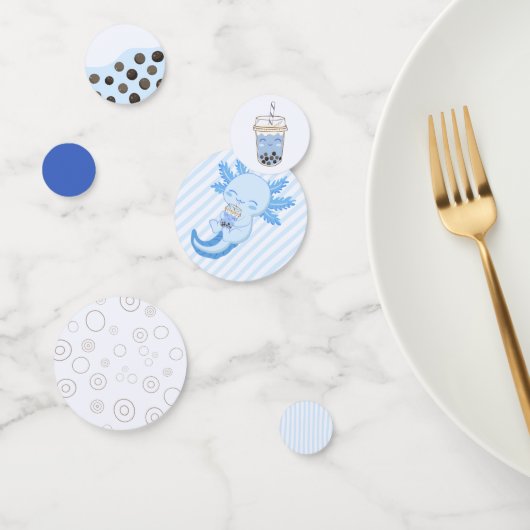 愛らしいブルーアクソロトルボバティーボーイズバースデーパーティー コンフェッティ (グループ)