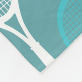 愛らしいブルーグリーンかわいいテニスガールあなたの名前おもしろい フリースブランケット (角)