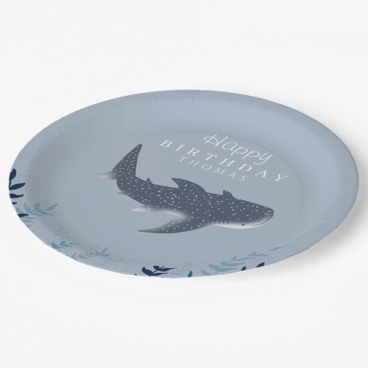 愛らしいブルーザシーマンタレイ誕生日 ペーパープレート (アングル)