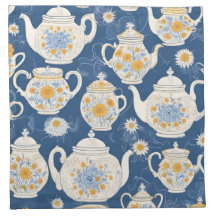 愛らしいブルーティーポットデザイン