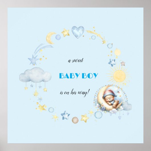 愛らしいブルーテーブル紙吹雪 ポスター (正面)