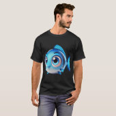 愛らしいブルーフィッシュ Tシャツ (正面フル)
