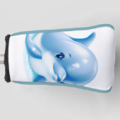 愛らしいブルーベビーイルカ ゴルフヘッドカバー (正面)