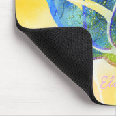 愛らしいブルーロータスレインボー絞り染め マウスパッド (コーナー)