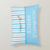 愛らしいプリンスブルーストライプホワイト名 アクセントクッション (正面(垂直))