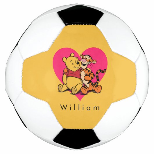 愛らしいプーさんとティガー サッカーボール (正面)