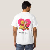 愛らしいプーさんとティガー Tシャツ (裏面フル)
