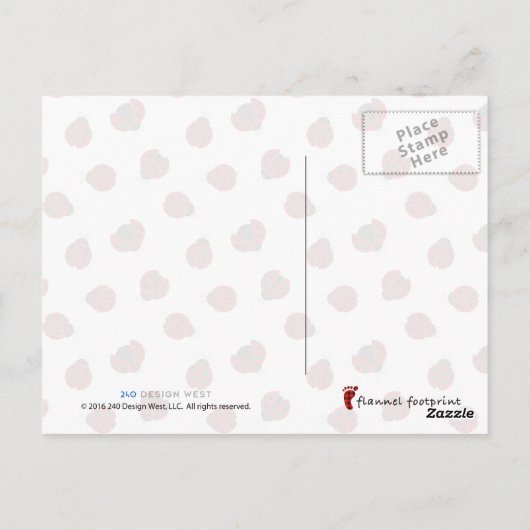 愛らしいプ市松模様にリドladybugグラフィックのアイコン ポストカード (裏面)