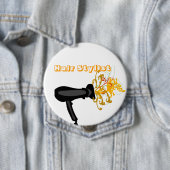 愛らしいヘアドライヤー吹咲き花 缶バッジ (インサイチュ)