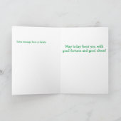 愛らしいヘッジホッグセントパトリックの日のホリデーカード シーズンカード (内部)