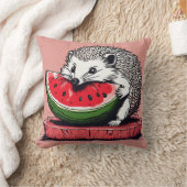 愛らしいヘッジホッグ食べデザインのスイカ枕 クッション (ブランケット)